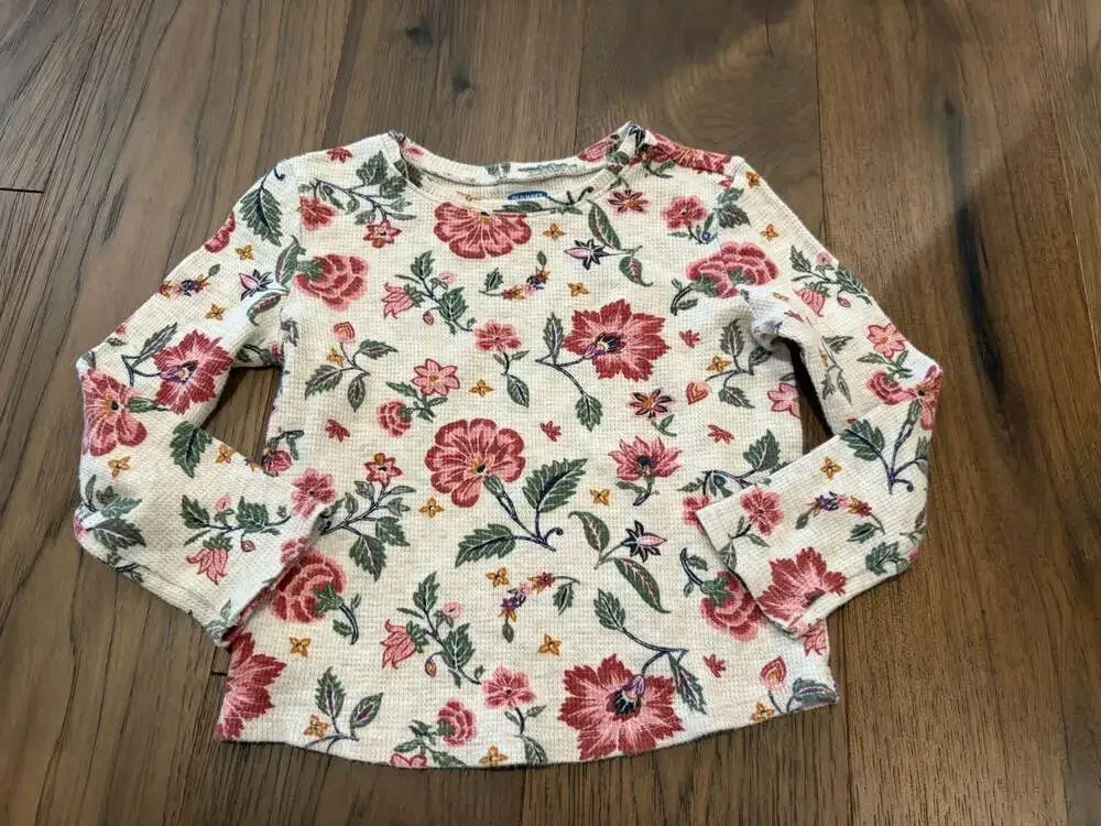 Old Navy Thermal Floral Long Sleeve Shirt 4T